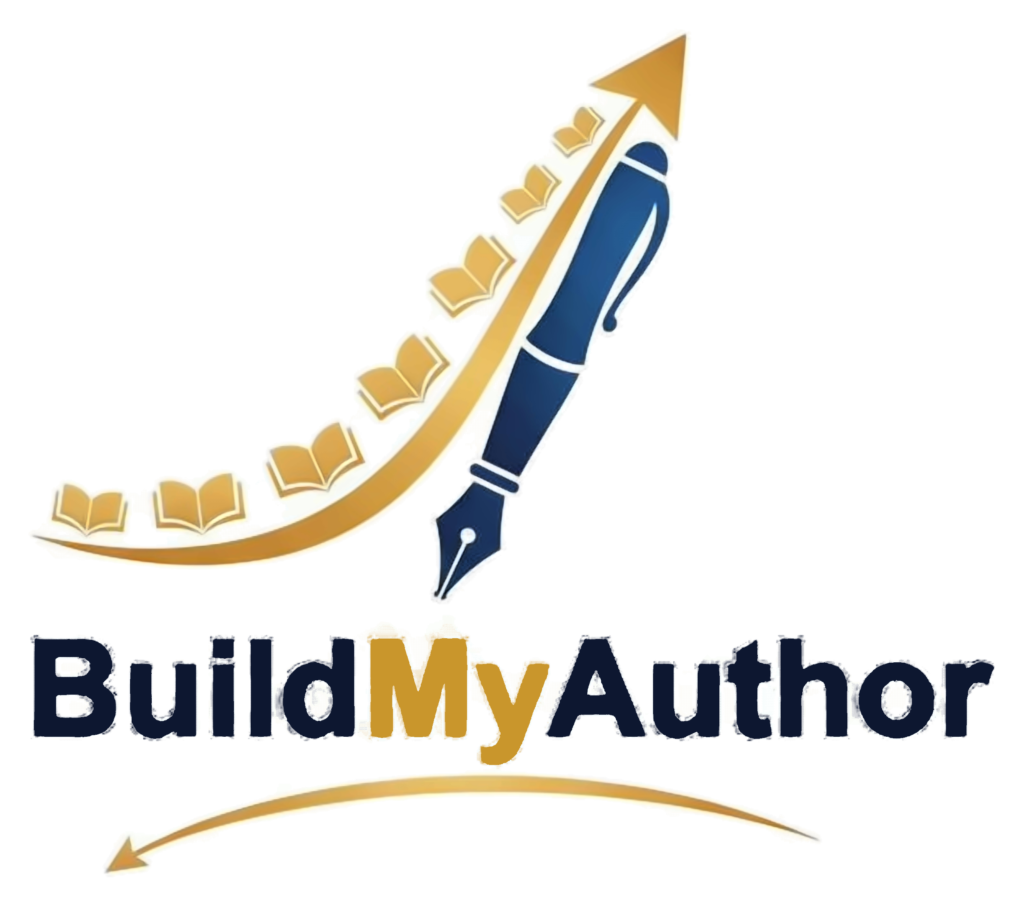 buildmyauthor logo blue golden